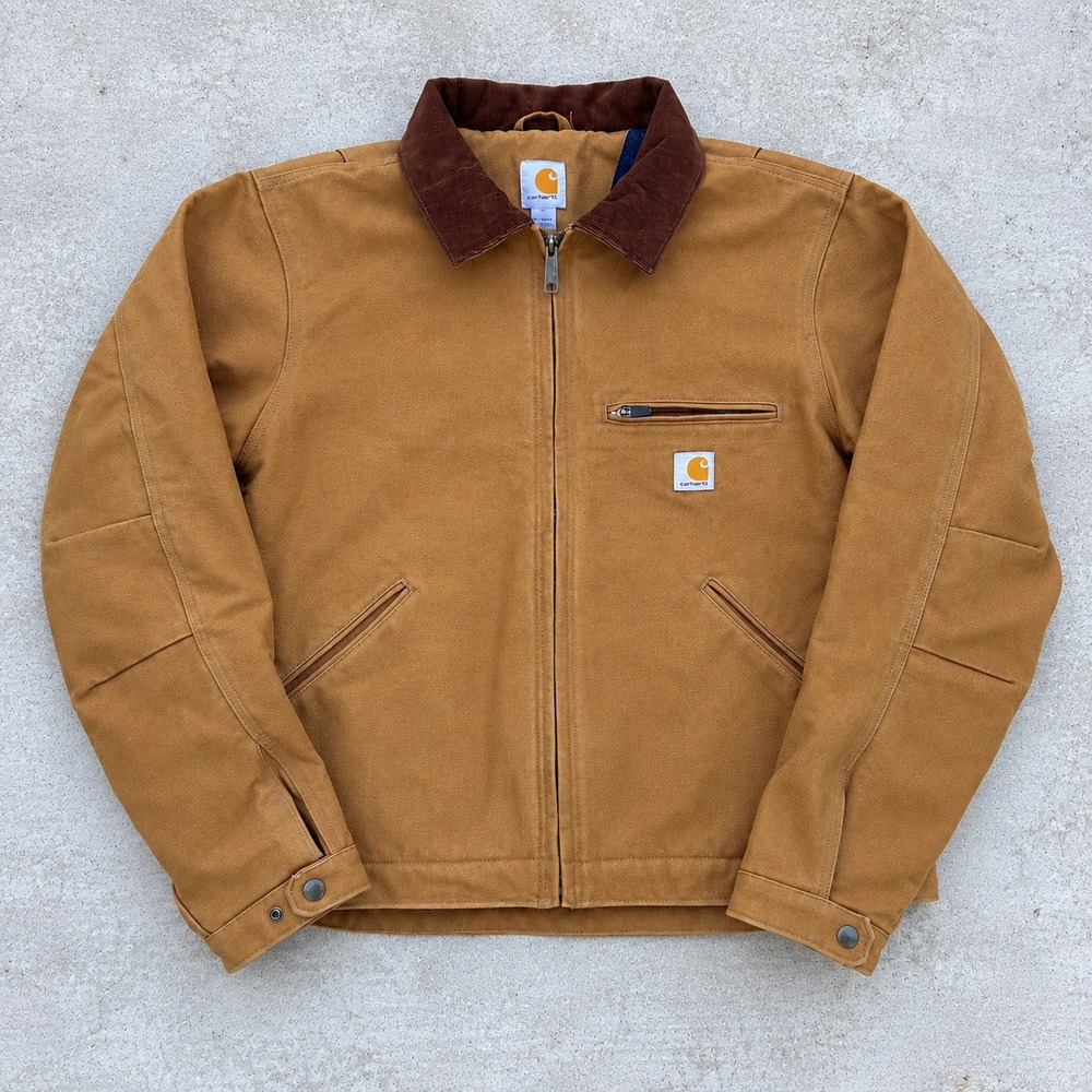 Carhartt Detroit Jacket Large Brown Vintage Workwear Streetwear Blanket Lined L
